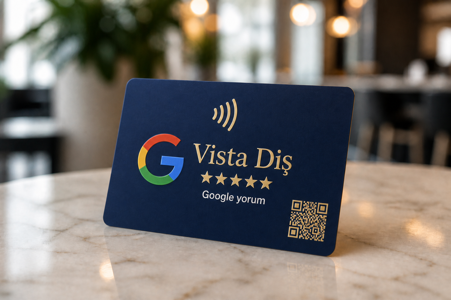 Lacivert Google yorum NFC kartı