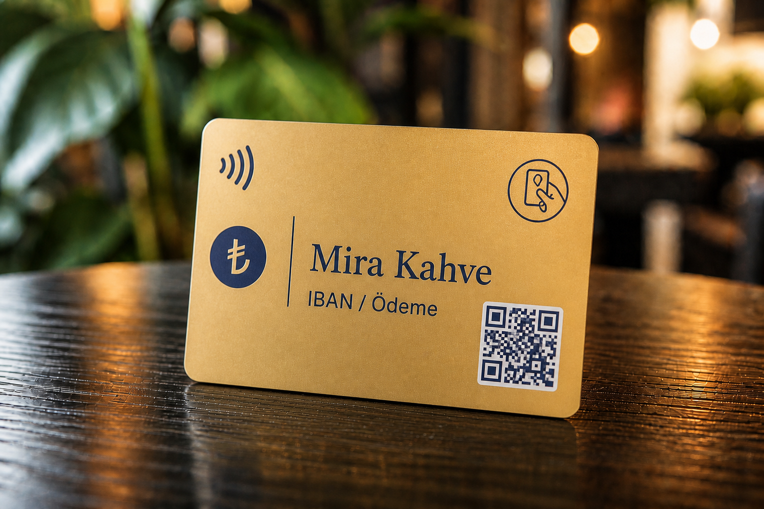Altın NFC ödeme yönlendirme kartı