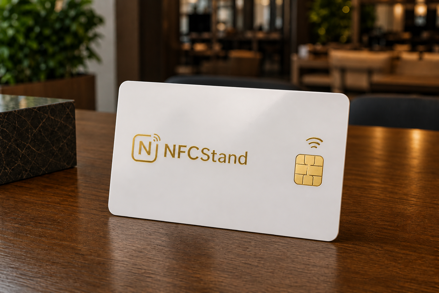 Beyaz-altın NFC kartvizit